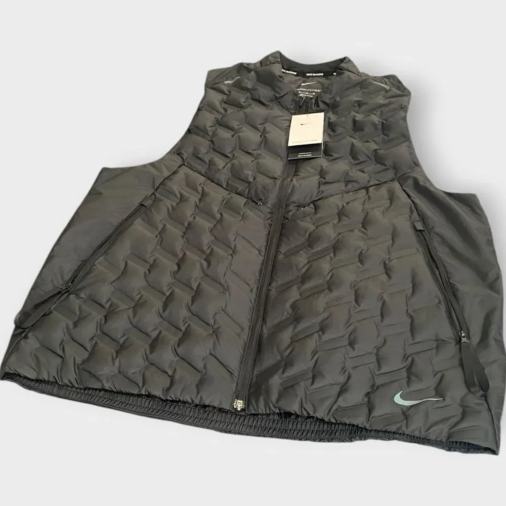 Nike Therma-FIT ADV Repel Down Fill Black Running Vest Mens size XL New